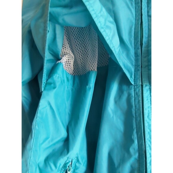 Vintage Woolrich Teton Women's L Blue Green Windbreaker Anorak Rain Coat Zip Up - Picture 4 of 11